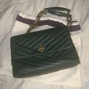 Olive Green Torch Burch Chevron Bag